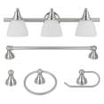 thumbnail image 1 of Globe Electric 216844 3 Light Brushed Steel Vanity Set, 1 of 3