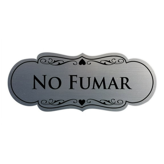 Designer Spanish No Fumar Sign (Brushed Silver) - Large