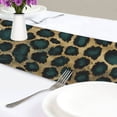thumbnail image 4 of Yayeee Table Runner 70 inches Long for Home Kitchen Rectangle Dining Table Holiday Party Decoration, Green Leopard Pattern, 4 of 7