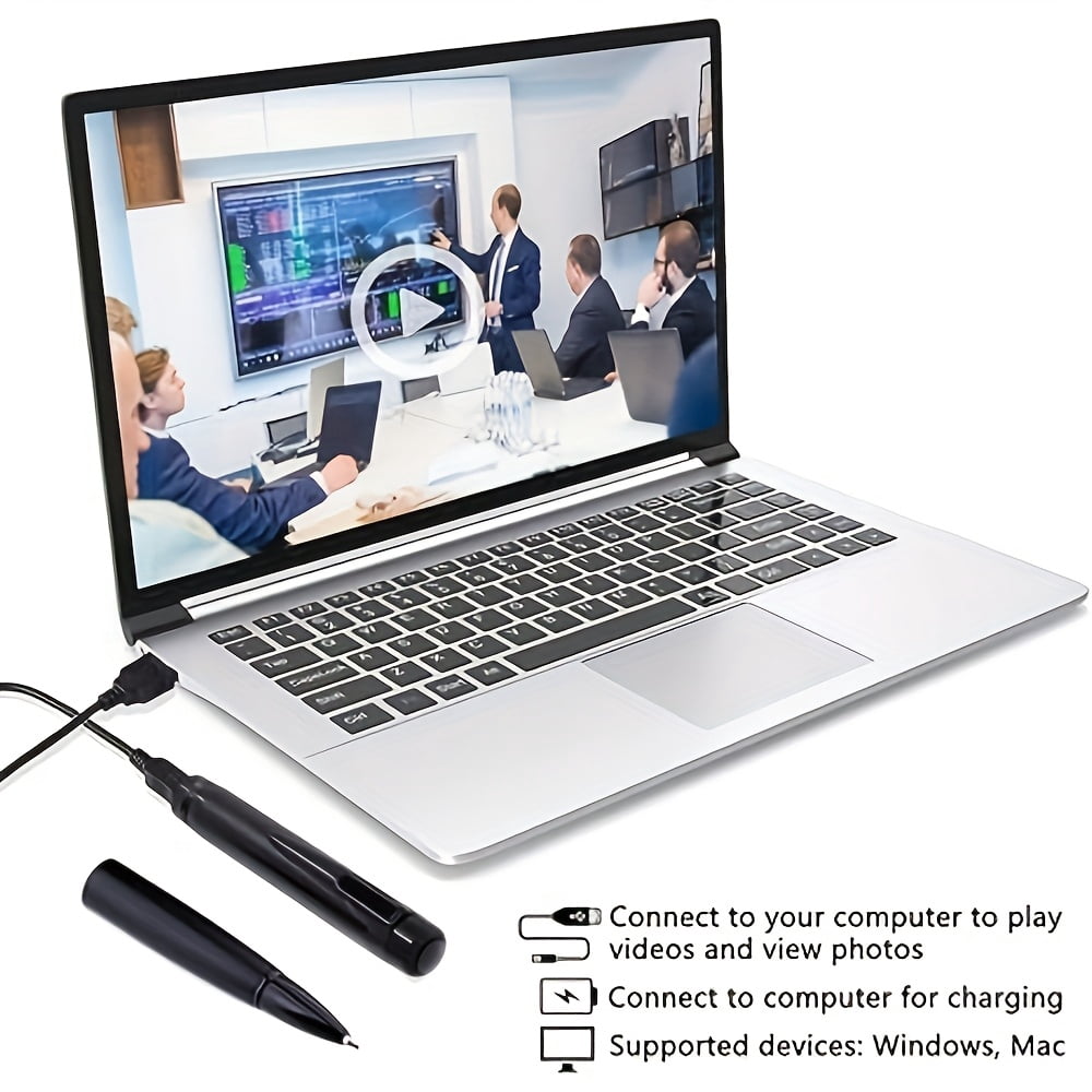 Wearable Mini Voice Recorder Pen, Rechargeable HD Audio Recorder for Lectures, Meetings, Interviews, Concerts, USB MP3 Playback Portable Safe Device