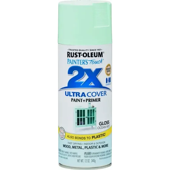 Rust-Oleum 283190 Painters Touch 2X Ultra Cover Paint   Primer Ocean Mist Gloss Spray, Each