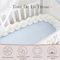 thumbnail image 4 of Baby Crib Bumper - 3 Braided Velvet Protection Pad for Newborn Nursery, 1.5M, Milk White, 4 of 5