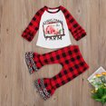 thumbnail image 3 of Shuttle tree Toddler Baby Girls Christmas Outfits Christmas tree Shirt +Plaid Ruched Ruffle Pants Fall Outfit, 3 of 6