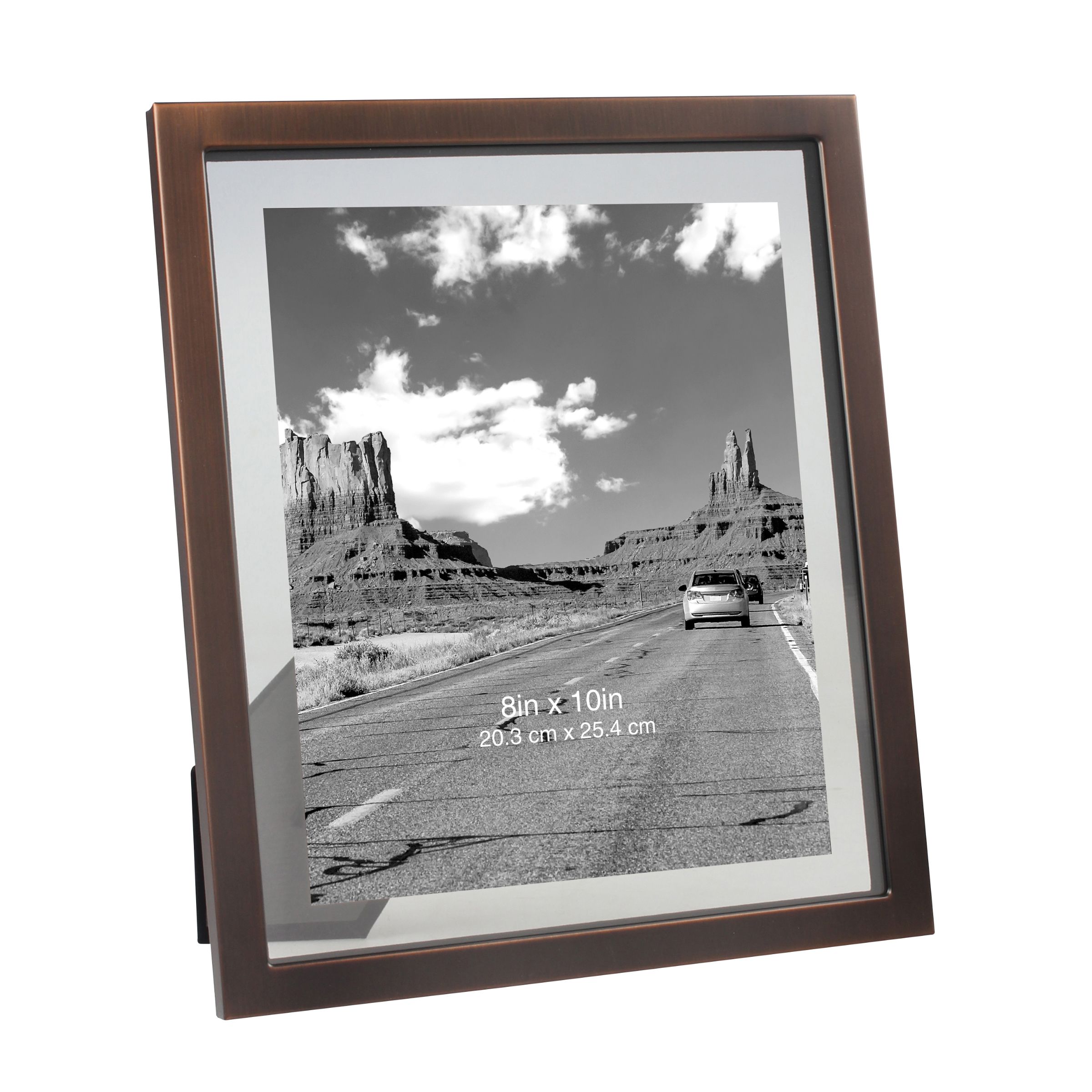 Better Homes & Gardens 8" x 10" Rectangle Metal Tabletop Floating Picture Frame, Antique Copper