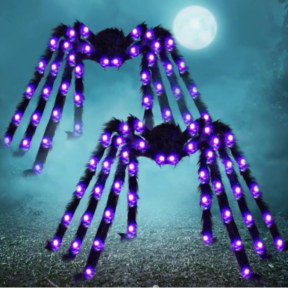 Luces de jardín para Halloween JOYIN 2 paquetes Araña LED de 1.5 m