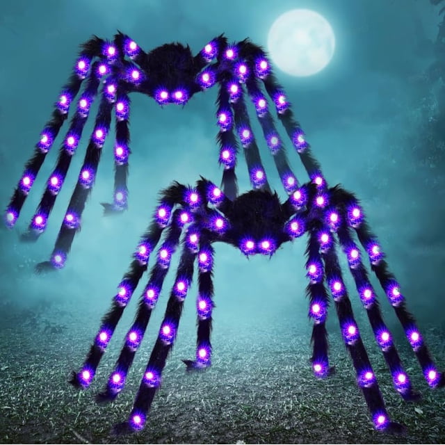 Luces de jardín para Halloween JOYIN 2 paquetes Araña LED de 1.5 m