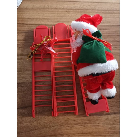Escalera de escalada de Papá Noel roja y blanca Escalera de escalada individual Escalera de escalada doble Cuentas de escalada Ciervo tirando de un coche Ciervo montando Chimenea de escalada