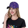 thumbnail image 5 of Salouo blue purple Snowflake Print Unisex Sports Hat, Adjustable Golf Dad Hat Outdoor Cap Mountain Dad Hat Adjustable Fit Baseball Cap for Men and Women, 5 of 6
