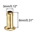 thumbnail image 2 of Unique Bargains Hollow Rivet,3mm x 8mm Through Hole Copper Hollow Rivets Grommets Double-sided Circuit Board PCB 200 Pcs, 2 of 3