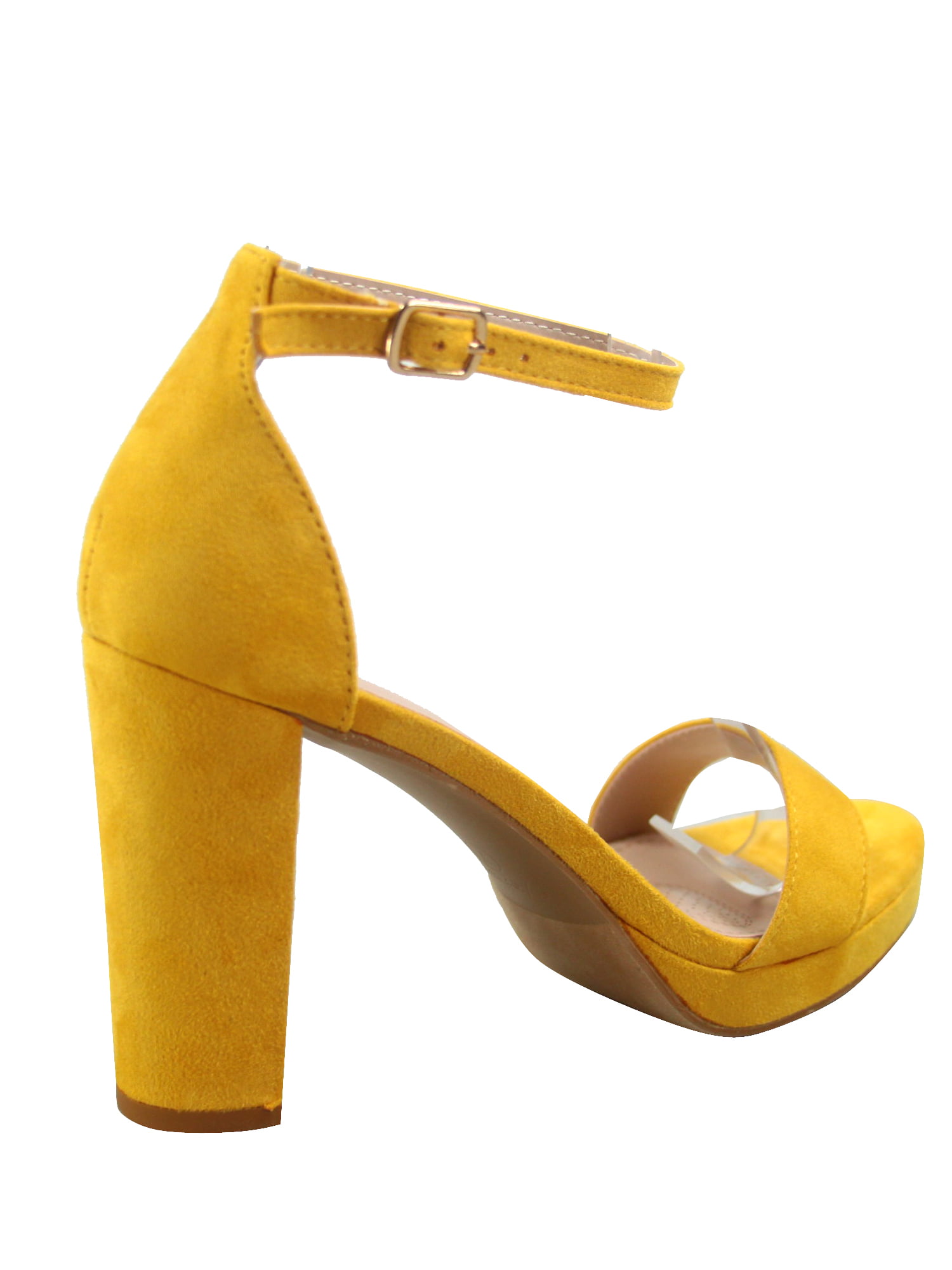 Buy Mustard Yellow Heeled Sandals for Women by MFT Couture Online | Ajio.com