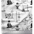 thumbnail image 1 of Soimoi Black Cotton Voile Fabric Men & Scientific Lab Equipments Education Theme Decor Fabric Printed Yard 42 Inch Wide, 1 of 1