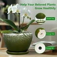 thumbnail image 4 of Ordivic 6 inch Dark Green Small Ceramic Planter with Drainage & Saucer,Modern Indoor Pot for Cactus,Office Desk & Windowsill Decor, 4 of 8