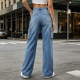 thumbnail image 6 of Levmjia Women's Cargo Jeans High Waisted Wide Leg Denim Pants with Pockets Loose Fit Baggy Jean Trousers Vintage Streetwear for Women, 6 of 6