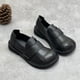 thumbnail image 3 of 2022 Primavera Vintage Estilo Japonés Estudiante De Alta Calidad Punta Redonda Zapatos De Cuero Genuino Planos Suaves Y Poco Profundos Mocasines Para Mujer, 3 of 4