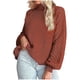 thumbnail image 1 of Puntoco Suéter Casual De Mujer Color Sólido Flor Trenzada Manga Larga Jersey De Punto Suéter De Cuello Alto Liquidación De Navidad Puntoco Puntoco-3833, 1 of 4