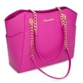 thumbnail image 3 of Montana West Tote Bag for Women Chain Top-handle Handbags, Deep Rose Red, 3 of 6