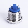 thumbnail image 3 of 19mm 12V Luz indicadora de prueba de agua LED Coche Camión Lámpara de señal de tablero LED ~ Forma plana azul Sharpla Luz del piloto del metal 12V, 3 of 8