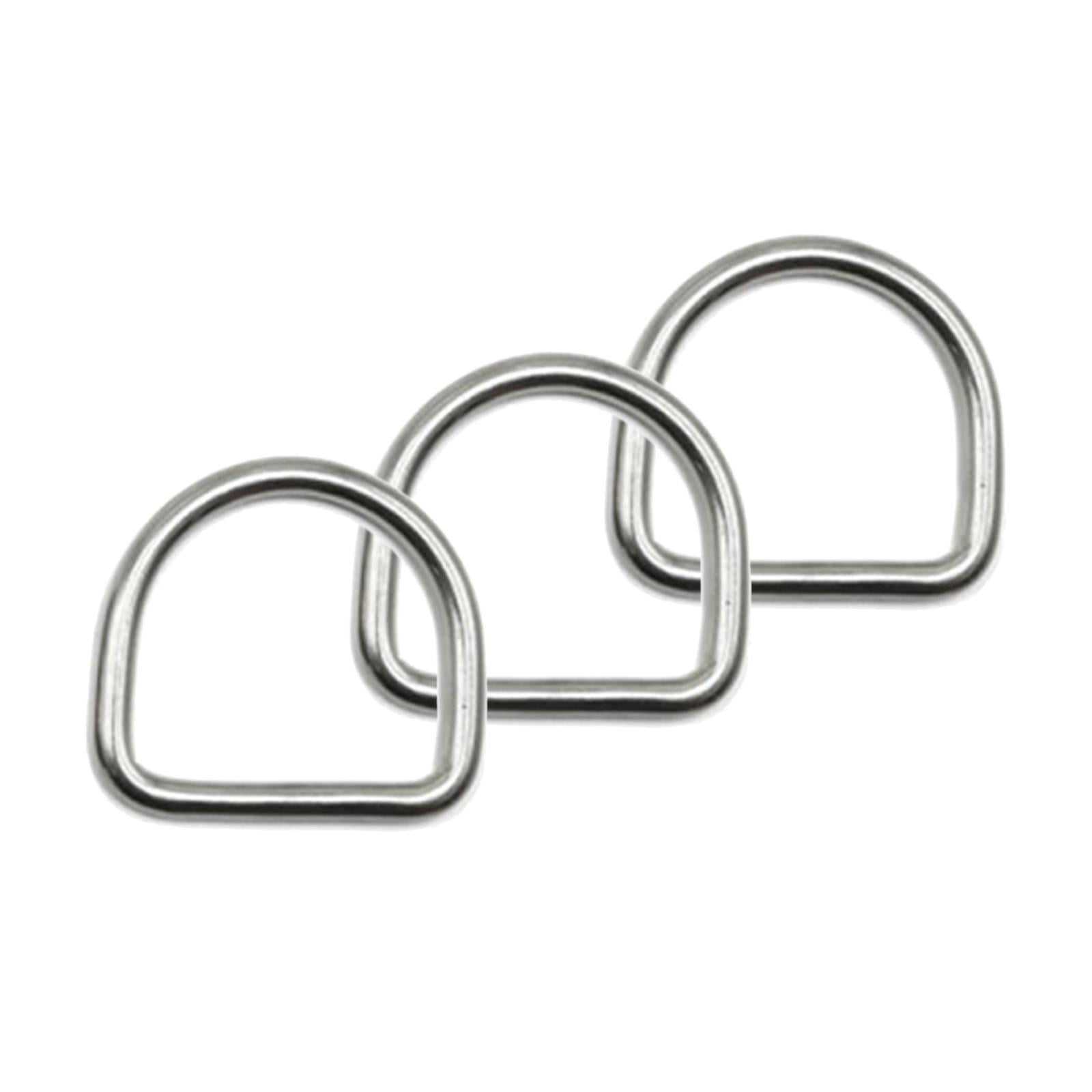 Milageto 4x3Pcs Horseshoe Buckles Stainless Steel Portable Simple Hardware Accessories Metal D Rings for DIY Handmade Lanyards Backpacks