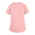 thumbnail image 3 of ADSSDQ Womens Plus Size Scrub Tops Scrub Tops Women Print Nurse Uniforms for Women Short Sleeve V-Neck Shirts Tops with Pockets Pink 5XL, 3 of 3