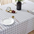 thumbnail image 3 of Happon Waterproof Tablecloth, Checkered Rectangle Oil Spill Proof Table Cloth, Wipeable Table Covers for Dining, Camping, Picnic, Parties - 54x35 Inch, White Checkered, 3 of 7