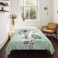 thumbnail image 4 of Green Floral Tapestry for Bedroom Wall Hanging Tapestry, Country Rustic Ombre Painting Art Watercolor Ceiling Backdrop Tapestries Poster Blanket Wall Decor for Teens Room Living Room Dorm 59" x 90", 4 of 8