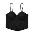 thumbnail image 5 of Ovbmpzd Womens Everyday Underwear Bras Fishbone Black Sexy Sheaperwear Slim Padded Cami Bras,90, 5 of 5