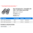 thumbnail image 2 of Rear Coil Spring Set - Compatible with 2004 - 2010 Toyota Sienna AWD 2005 2006 2007 2008 2009, 2 of 2