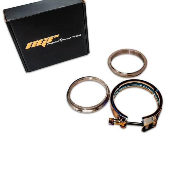 NGR 2 Inch V-Band Kit – Stainless Steel T304 Exhaust Clamp with 1 Male Flange & 1 Female Flange, Neochrome Finish | 2" Exhaust Clamp & V Band Clamp