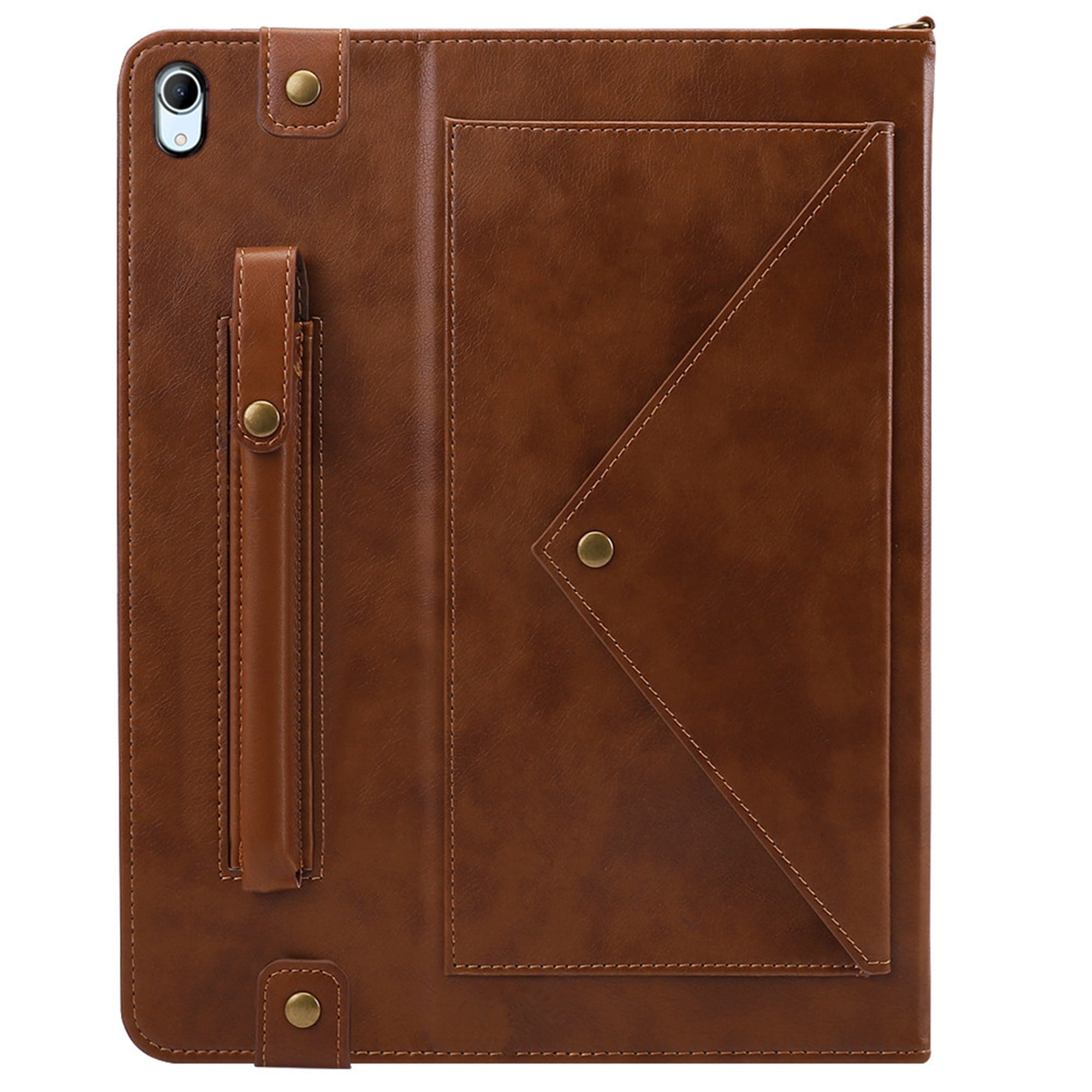 Dteck for iPad 10th Generation Case 10.9 Inch 2022, Premium PU Leather Business Folio Stand Cover with Apple Pencil Holder, 
Crossbody iPad Case with Card Wallet Envelope Pocket, Brown