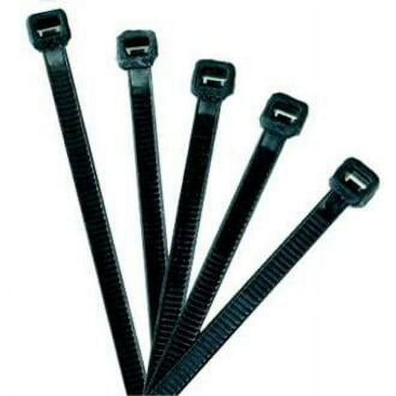 Pack of 100 Thomas & Betts 8.46"L Catamount Black Poly Cable Tie L-8-40-0-C