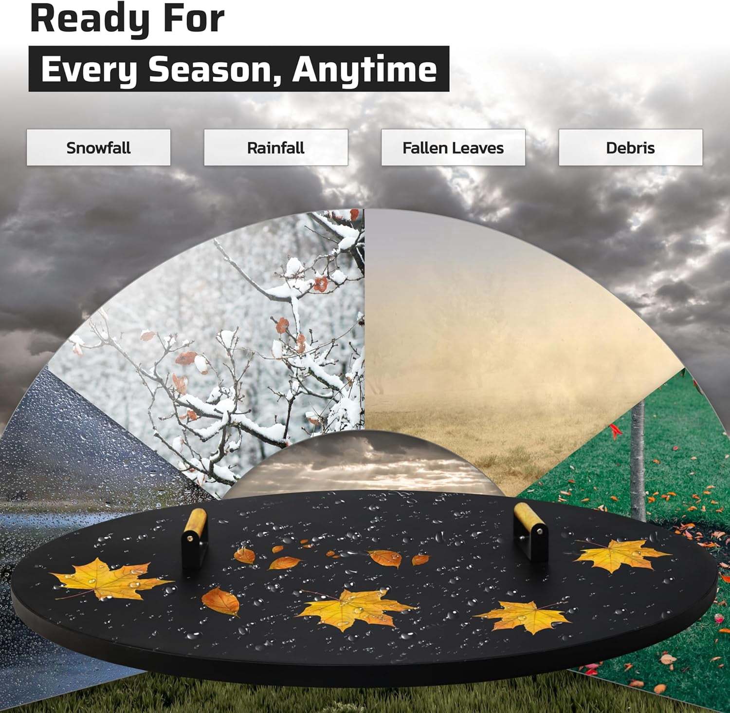 FEBTECH Fire Pit Shield 38 Inch - 16 Gauge Heat Resistant Coated Carbon Steel - Compatible with Fire Pits Inside Diameter Up to 36"