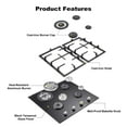 thumbnail image 3 of 24 inch Built-in Gas Cooktop 4 Burners with Tempered Glass Dual Burners NG/LPG Convertible Countertop, 3 of 13