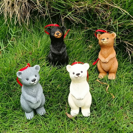 

Realistic Bear Pendant with Vibrant Expression and Non-Fading Design Complete with Lanyard for Adorable Hanging Decoration in Yards Gardens Trees and Homes
