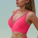 thumbnail image 4 of Traje de baño de bikini liso sin mangas para mujer, traje de baño push-up acolchado, conjuntos de blusa de traje de baño de poliéster para mujer, 4 of 7