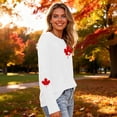 thumbnail image 3 of Uootdi T-Shirts Décontractés pour Femmes à Manches Longues Col Rond Canada Imprimé Graphique Coupe Ample Sorties de Fin de Semaine Hauts Doux Cadeau, 3 of 6