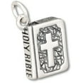 thumbnail image 1 of Sterling Silver 18" Unisex 1.5mm Box Chain 3D Holy Bible Pendant Necklace Cross On Front Cover, 1 of 2