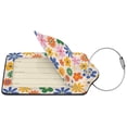 thumbnail image 2 of Disketp 2 PCS Luggage Tag for Suitcase,Groovy Daisy Flowers Leather Baggage Tag with Stainless Steel Loop Privacy Cover for Women Men Girls, 2 of 5