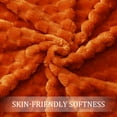 thumbnail image 4 of Exclusivo Mezcla King Size Soft Fleece Blanket, 90"x104" Stylish Jacquard Velvet Blanket for Bed, Cozy Soft Lightweight for All Season, Burnt Orange, 4 of 10