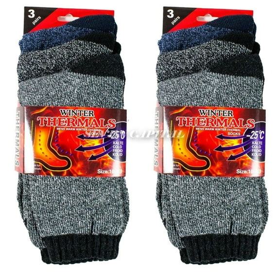 3 Pairs Men's Winter Thermal Super Warm Heated Socks Heavy Duty Boots Size 10-13