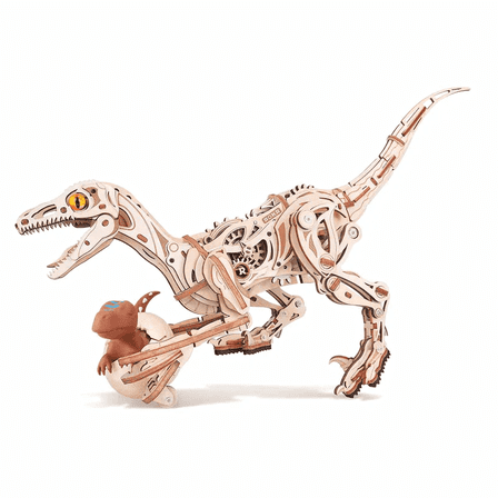 ROKR 3D Wooden Puzzle Dinosaur Shape Moving&Walking Model Kits for Adults, Mechanical Building Set Kids STEM Craft Gift