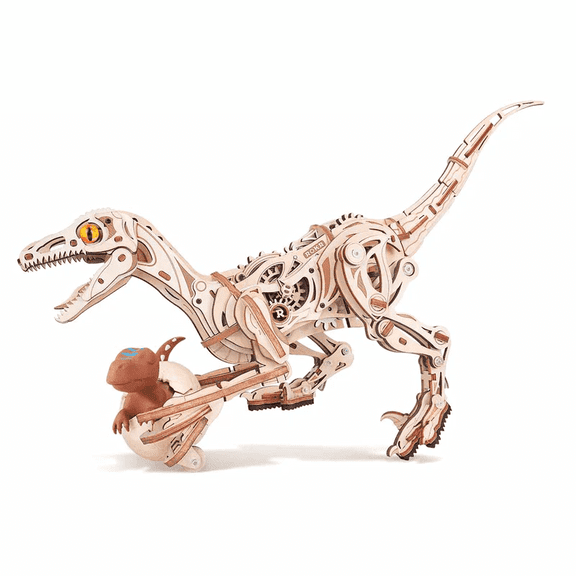 ROKR 3D Wooden Puzzle Dinosaur Shape Moving&Walking Model Kits for Adults, Mechanical Building Set Kids STEM Craft Gift
