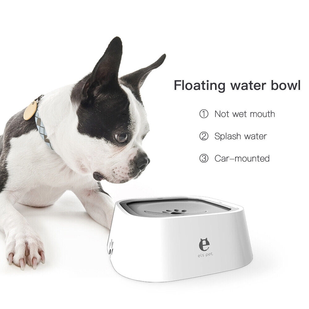 Pet Dog Water Bowl No Spill Dispenser Portable Vehicle Carried Float Slow Feeder
