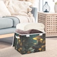 thumbnail image 5 of WOBOGO Mushroom Lass Large Collapsible Storage Box Flip Lid Fabric Decorative Organizer Container Basket with Handles 16.5×12.6×11.8in, 5 of 7
