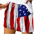 thumbnail image 2 of Puntoco Pantalones cortos casuales para mujer Pantalones cortos de vendaje con bolsillo estampado de verano para mujer, 2 of 5