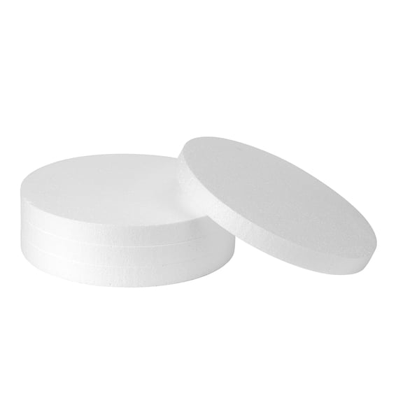 10 Inch Foam Circles for 4-Pack 1 Inch Thick, Crafts, Polystyrene Circles for DIY Crafts School Supplies Decorations(White)