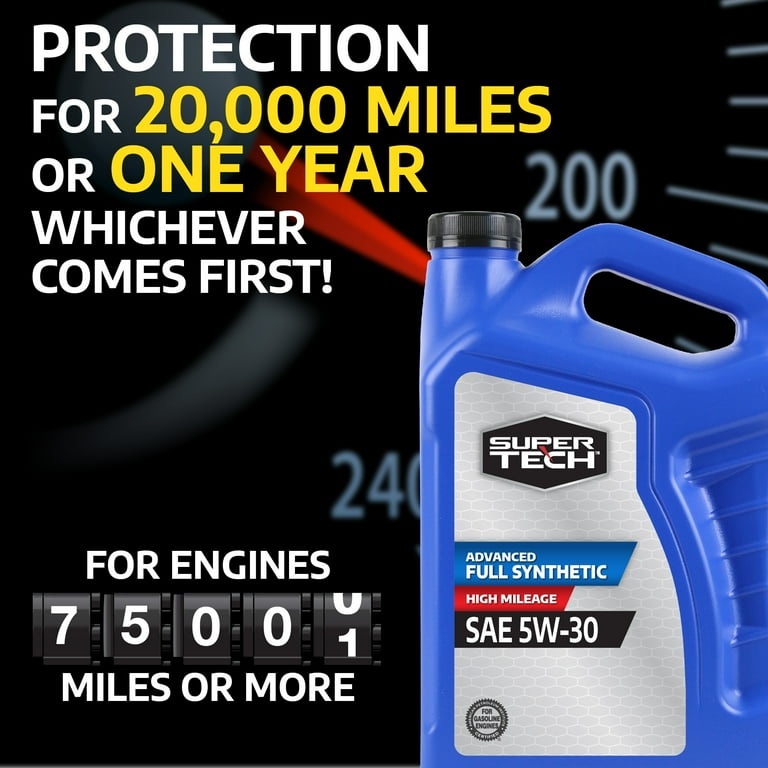 2 pack) Super Tech Advanced High Mileage Full Synthetic SAE 5W-30