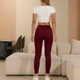 thumbnail image 5 of Women's Fleece Lined Leggings Thermal Thick Winter Warm High Waisted Tummy Control Soft Pants for Snow Red S, 5 of 8