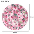 thumbnail image 6 of Strawberry Plants Fruit Leaf Stripe Round Tablecloth 60"x60",Wrinkle Wipeable Table Cloth for Kitchen Dining Room Picnic Patio Party, 6 of 6
