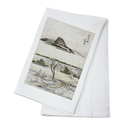 True Distant view of Oyama Mountain Japanese Wood-Cut Print (100% Cotton Kitchen