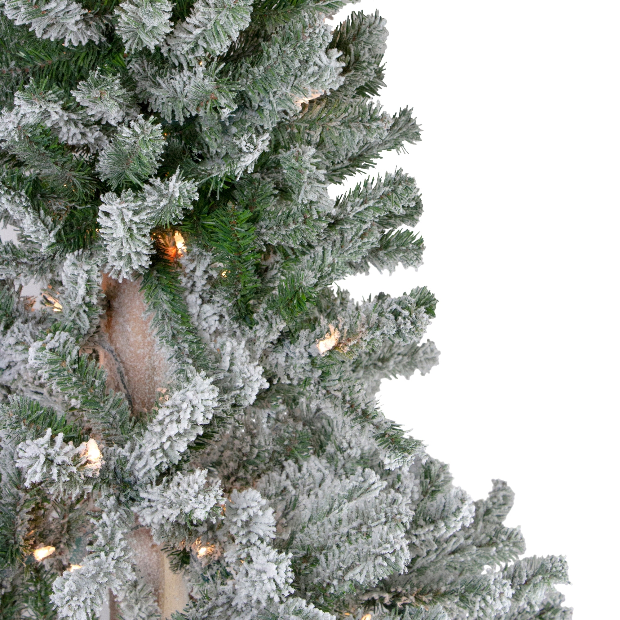 7' Pre-Lit Pencil Flocked Alpine Artificial Christmas Tree - Clear Lights